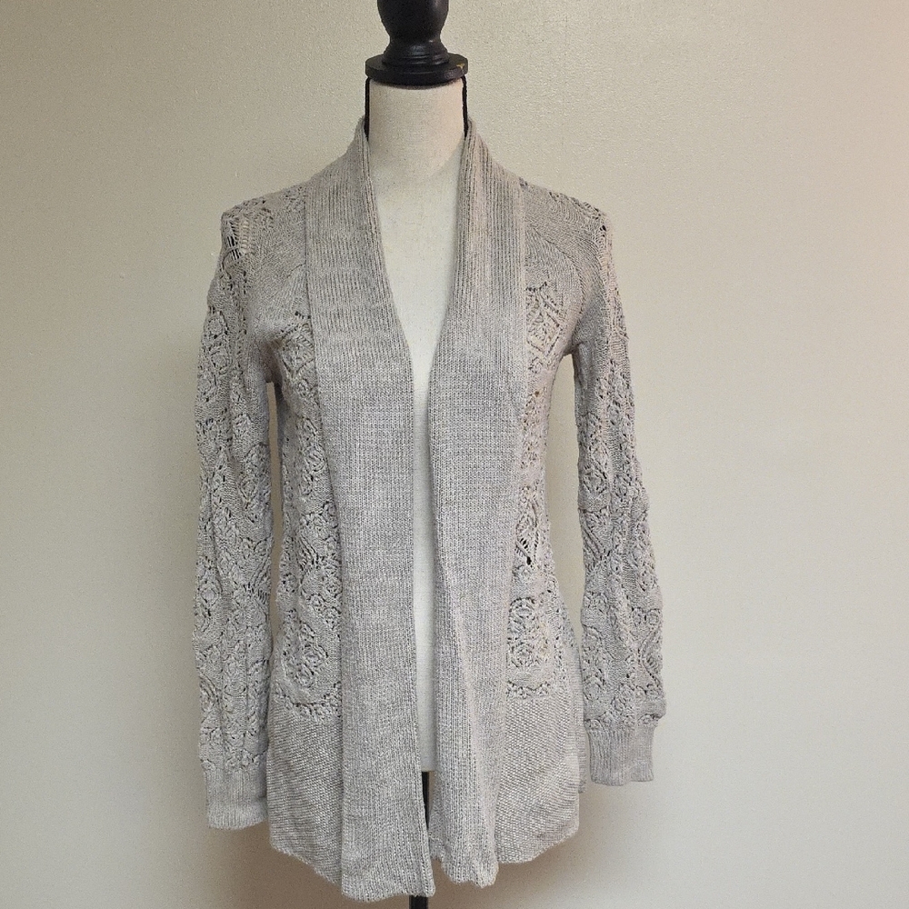 Heather B Women's Tan Open-Front Sweater #187